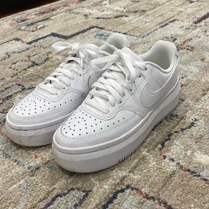 White Nike platform sneaker
